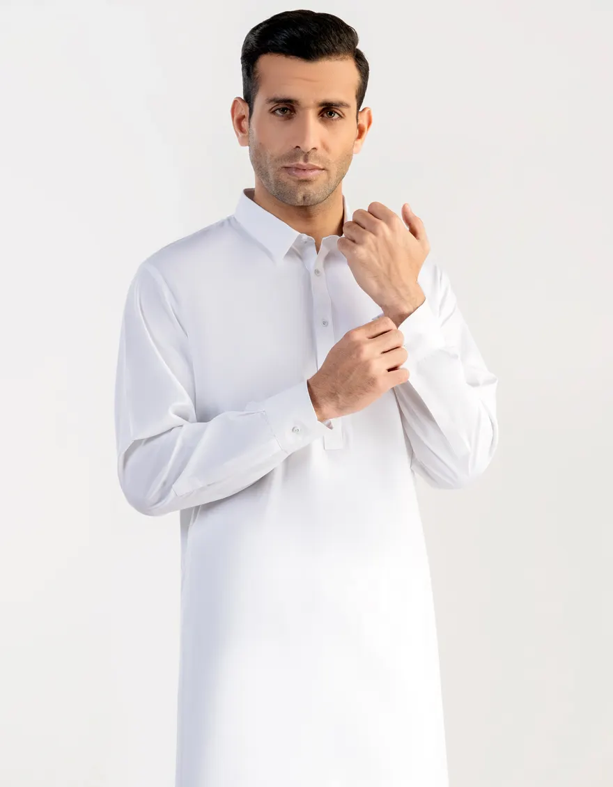 WHITE BLENDED KAMEEZ SHALWAR | JJKS-A-30727-R31-AP/S26/JJ10573-PN - Image 2