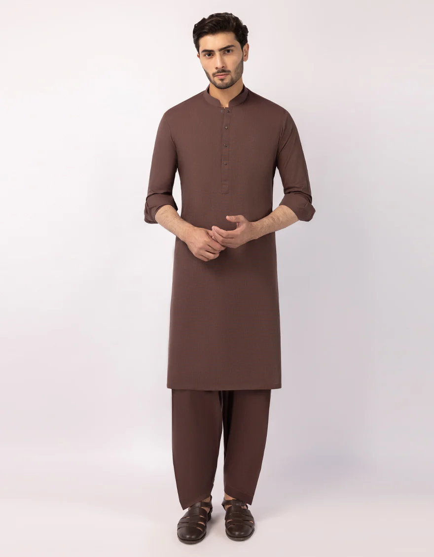 BROWN COTTON KAMEEZ SHALWAR | JJKS-A-47575/S26/JJ9873-CL