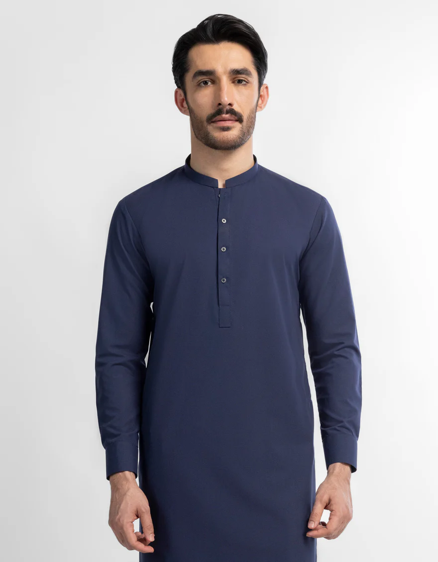 NAVY BLUE KAMEEZ SHALWAR | JJKS-A-49505-R1-AP/S26/JJ10551-PN - Image 2