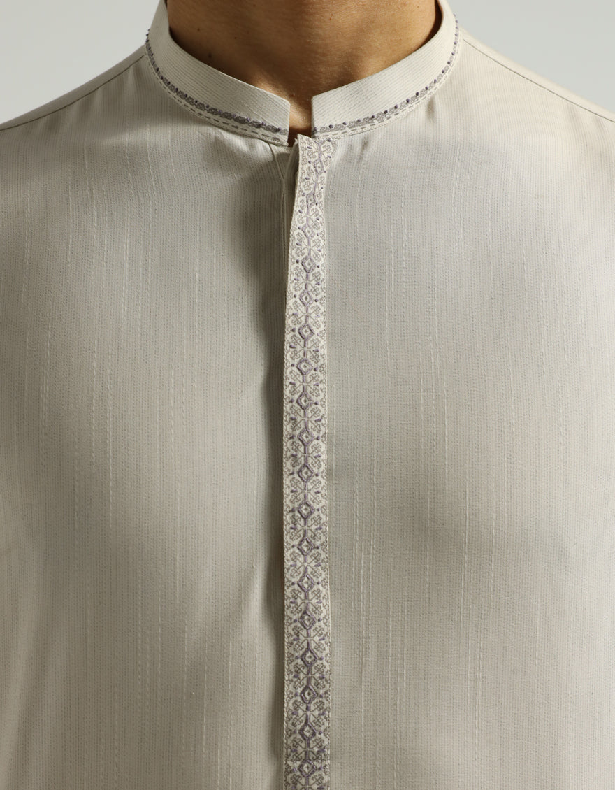 PEARL WHITE KAMEEZ SHALWAR | JJKS-A-50600/S26/JJ10871-FL - Image 3
