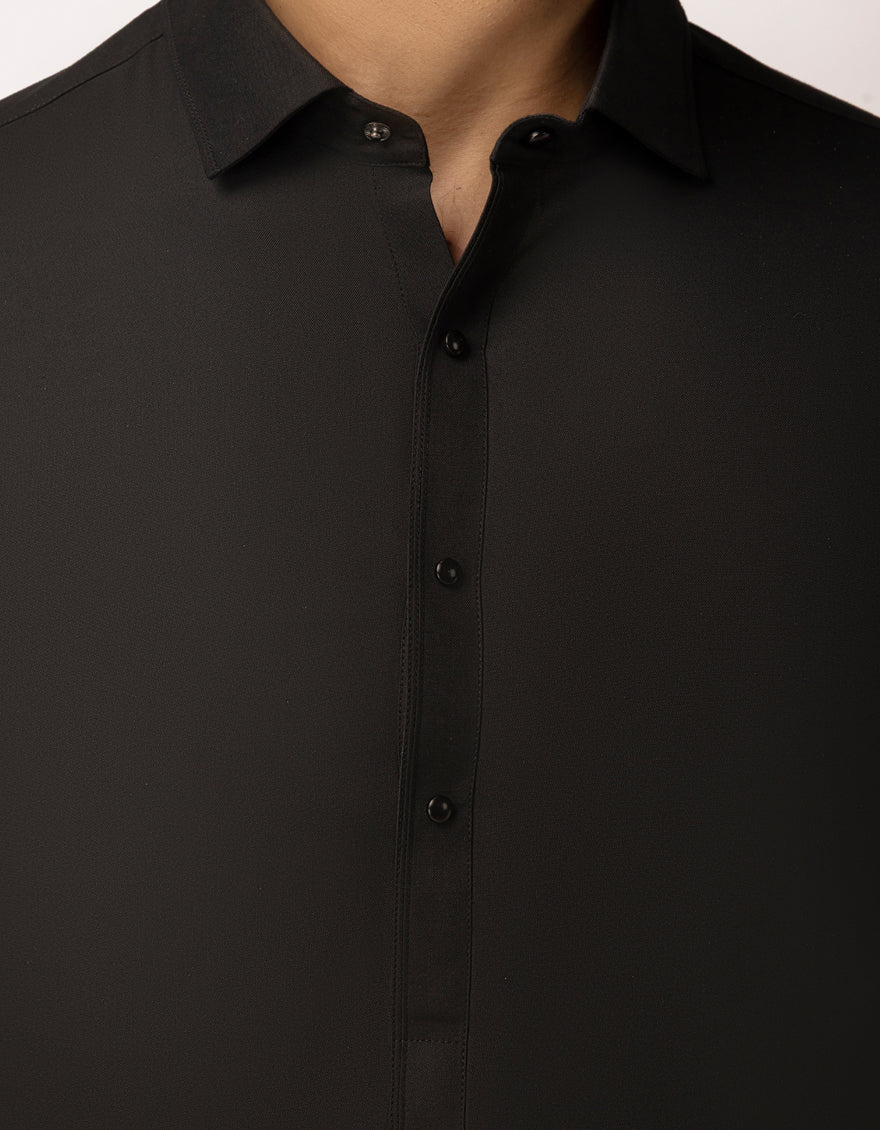BLACK BLENDED KAMEEZ SHALWAR | JJKS-A-90555/S26/JJ9768-SF - Image 3