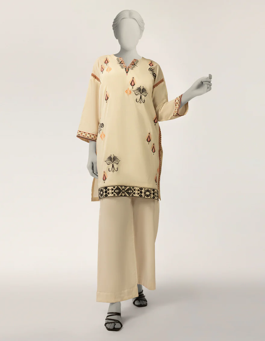 OFF WHITE LAWN KURTI | JJLK-S-JSS-26-643 FB/ASSORTMENT-30