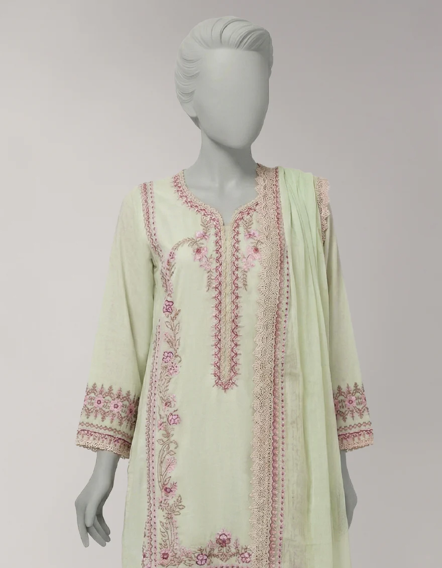 GREEN LAWN 3PC STITCHED | JLAWN-S-26-1123/S AMARA-1 - Image 2