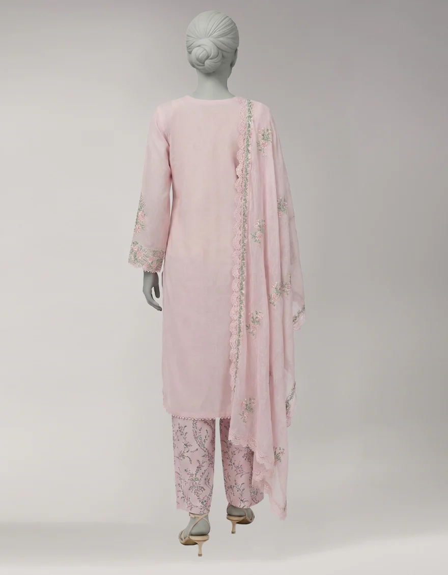 PINK LAWN 3PC UNSTITCHED | JLAWN-S-26-1125 AMARA-3 - Image 3