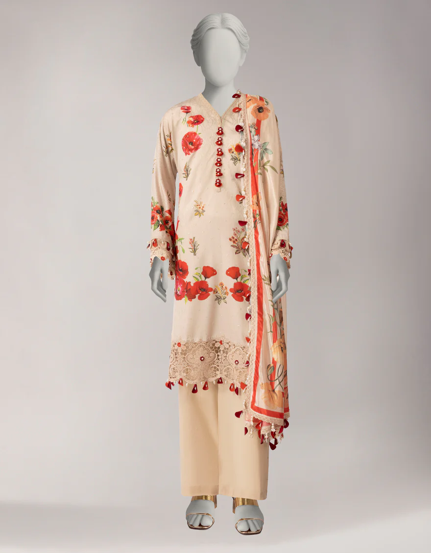 MULTICOLOR DOBBY 3PC UNSTITCHED | JLAWN-S-26-3805 CHINAR-3