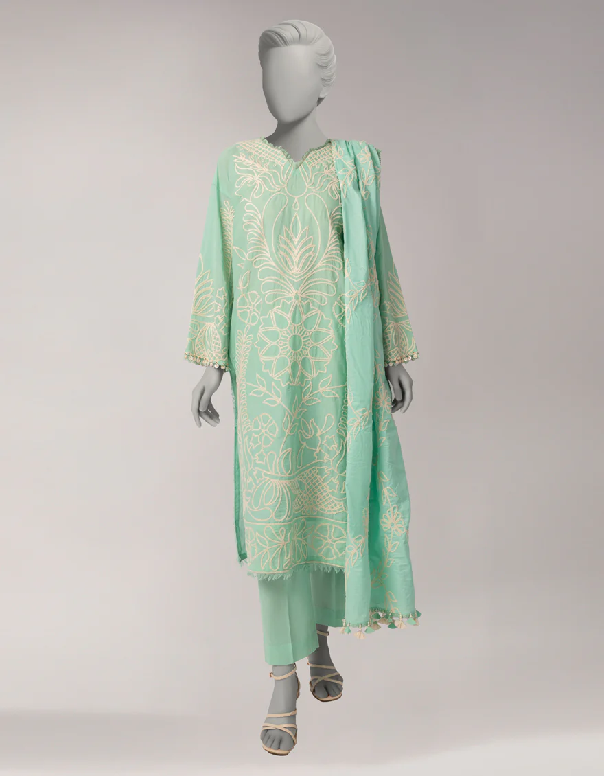 GREEN LAWN 3PC UNSTITCHED | JLAWN-S-26-3844 ROYAL DYNASTY-6