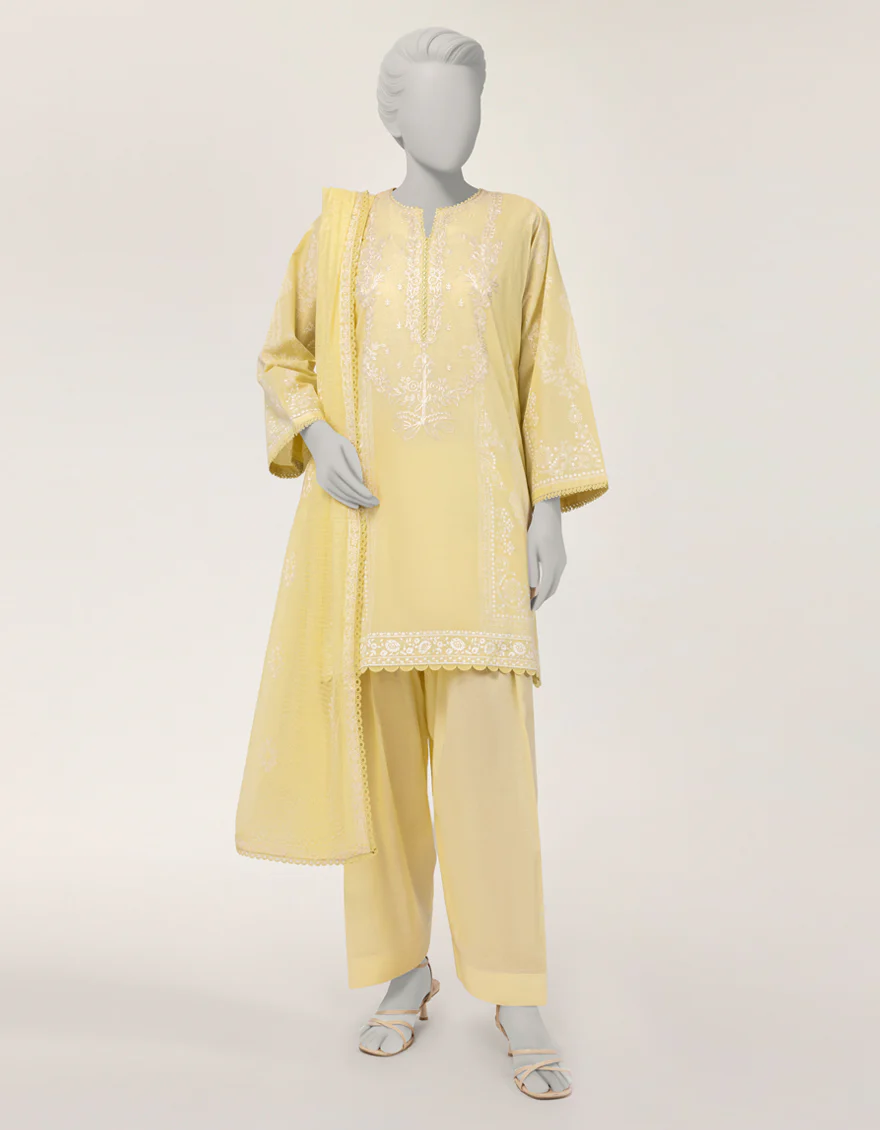 YELLOW LAWN 3PC STITCHED | JLAWN-S-26-430/S PRINT MUSE-03