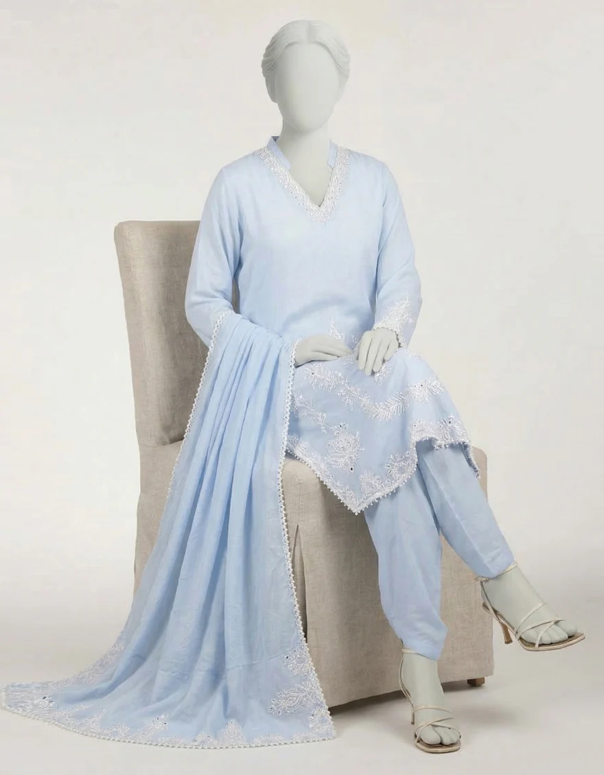 BLUE LAWN 3PC STITCHED | JLAWN-S-26-468/S DORI-3