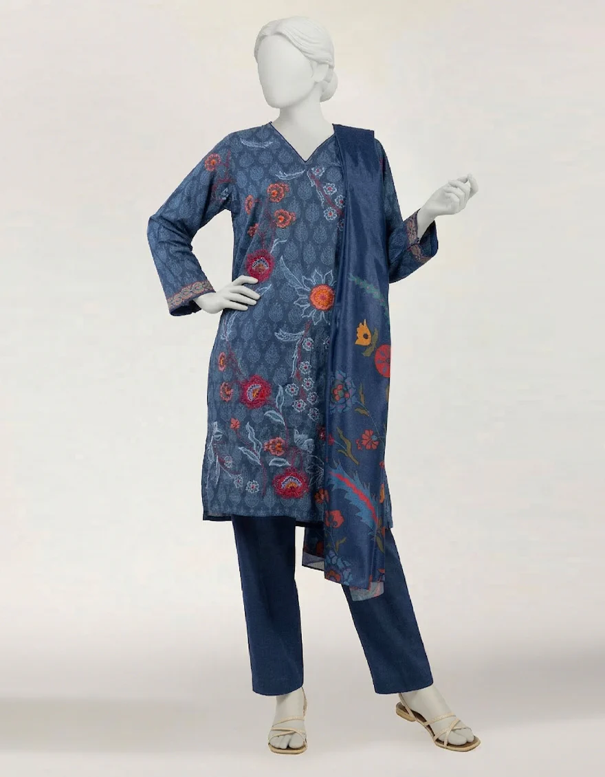 BLUE LAWN 3PC STITCHED | JLAWN-S-26-536/S TURKISH-1 - Image 2