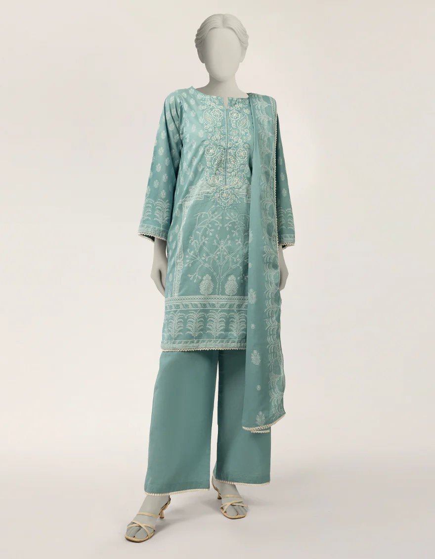 BLUE LAWN 3PC STITCHED | JLAWN-S-26-547/S FLORAL GARDEN-A-2