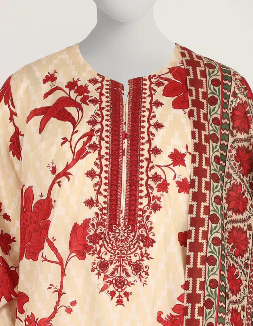 BEIGE LAWN 3PC STITCHED | JLAWN-S-26-617/S CLASSIC CHINTZ-3 - Image 4