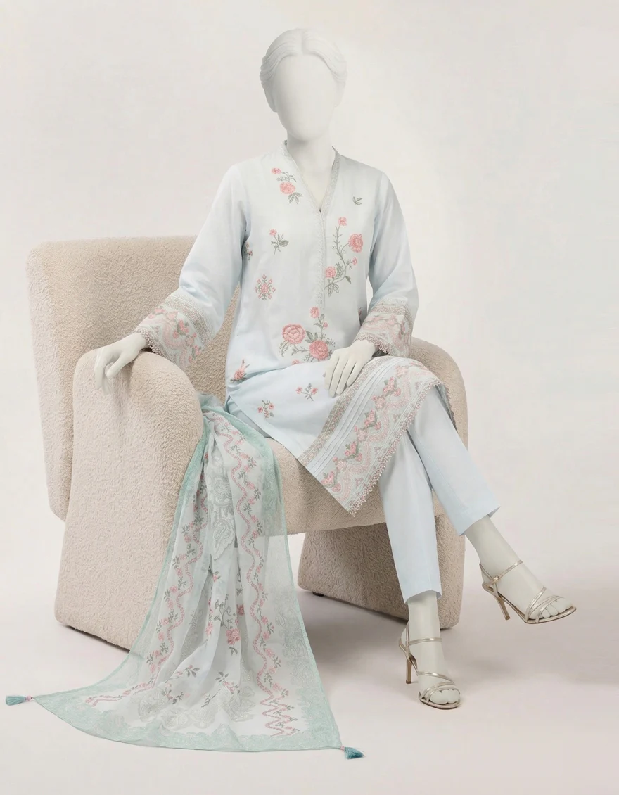 BLUE LAWN 3PC STITCHED | JLAWN-S-26-635/S SCHIFFLI FLORAL-03