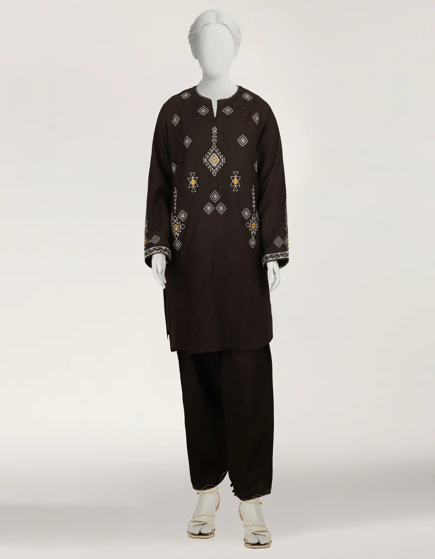 BLACK DOBBY 2PC STITCHED | JLAWN-S-JST-26-2399/S TRIBAL-01