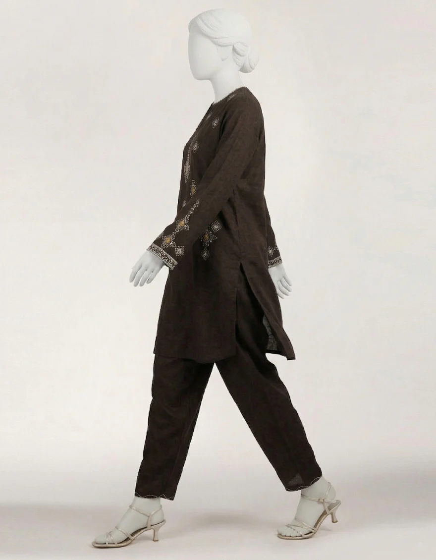 BLACK DOBBY 2PC STITCHED | JLAWN-S-JST-26-2399/S TRIBAL-01 - Image 3