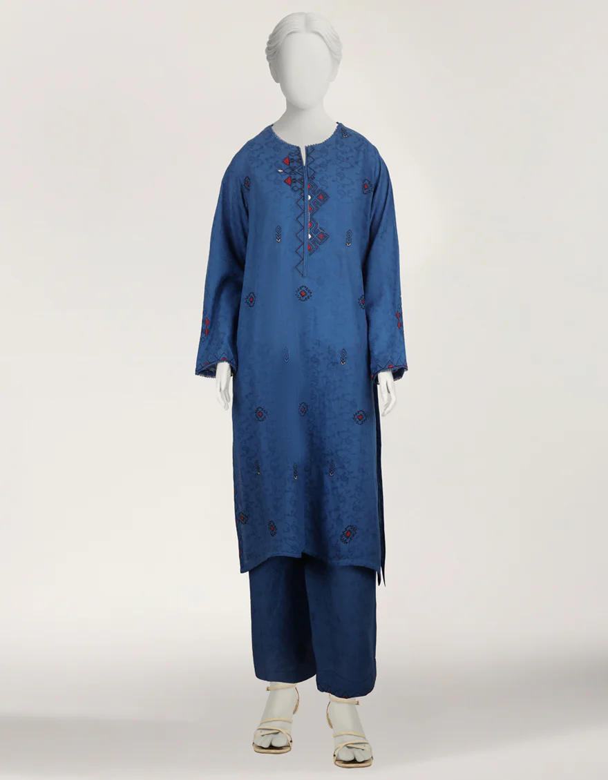 BLUE DOBBY 2PC STITCHED | JLAWN-S-JST-26-2400/S TRIBAL-02 - Image 3