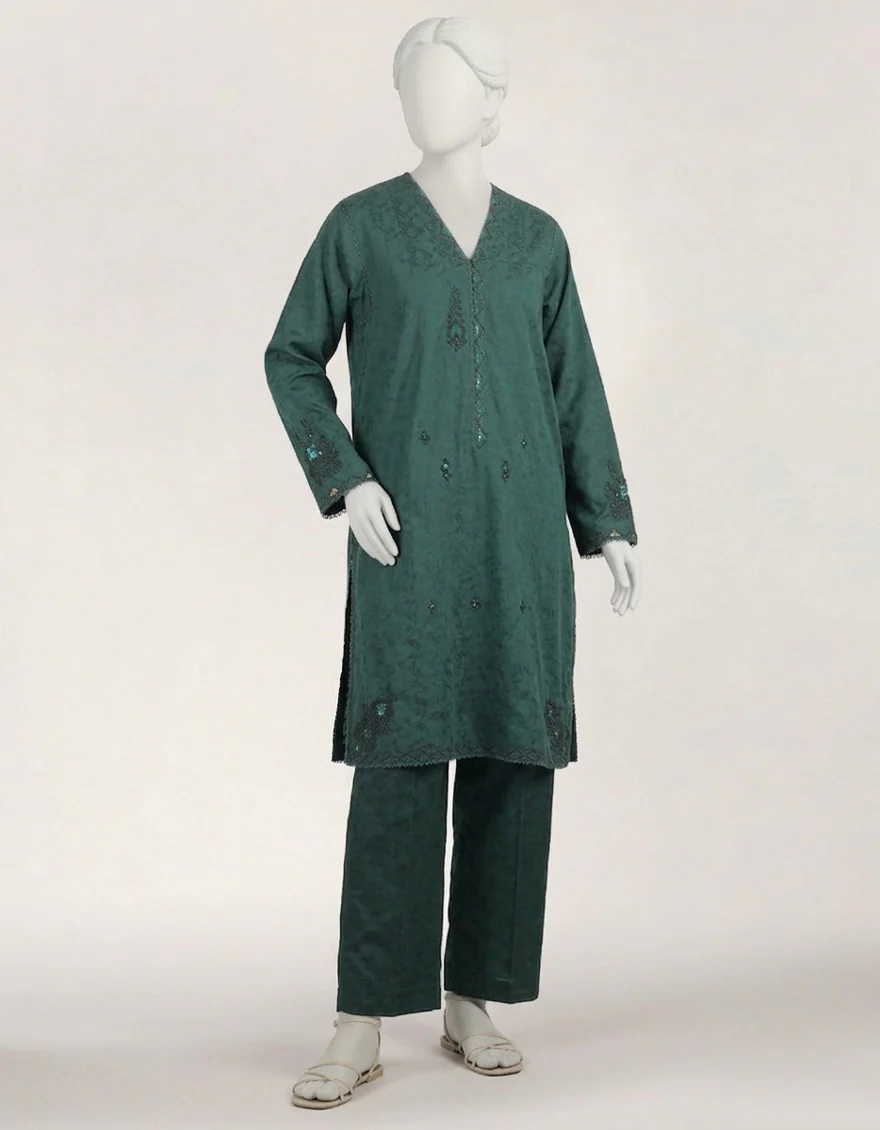GREEN DOBBY 2PC STITCHED | JLAWN-S-JST-26-2401/S TRIBAL-03 - Image 2
