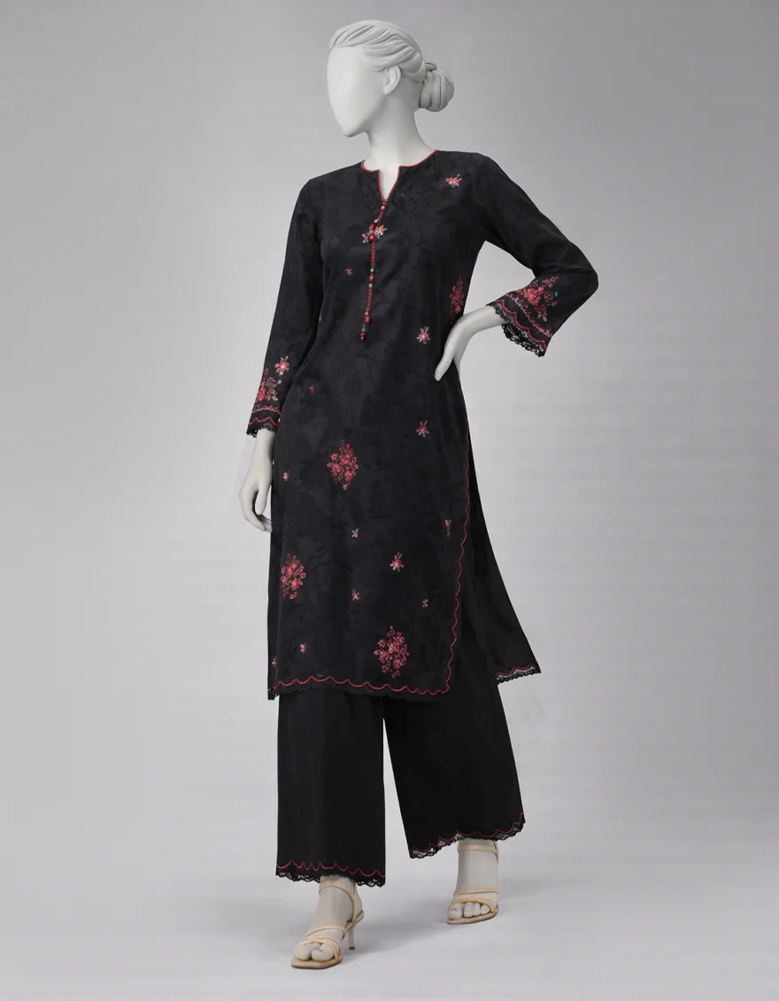 BLACK TEXTURED 2PC UNSTITCHED | JLAWN-S-JST-26-2419 GHARA-01 - Image 2