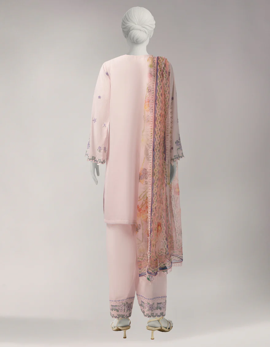 PINK LAWN 3PC UNSTITCHED | JLS-S-26-4065 SCHIFFLI BLISS-3 - Image 2