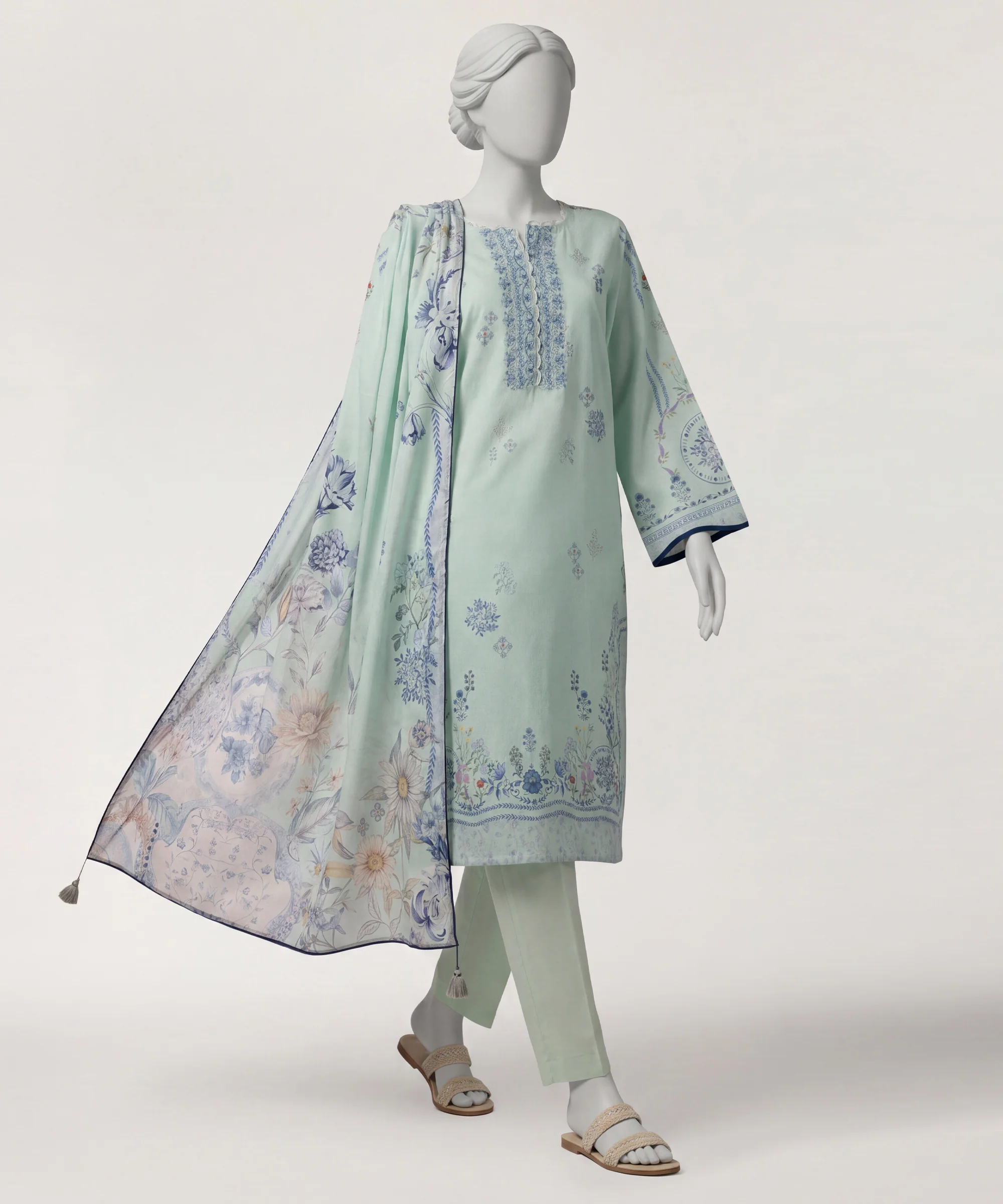 SEA GREEN DOBBY 3PC STITCHED | JLS-S-26-674/S SPRIGLE MUSE-02 - Image 4
