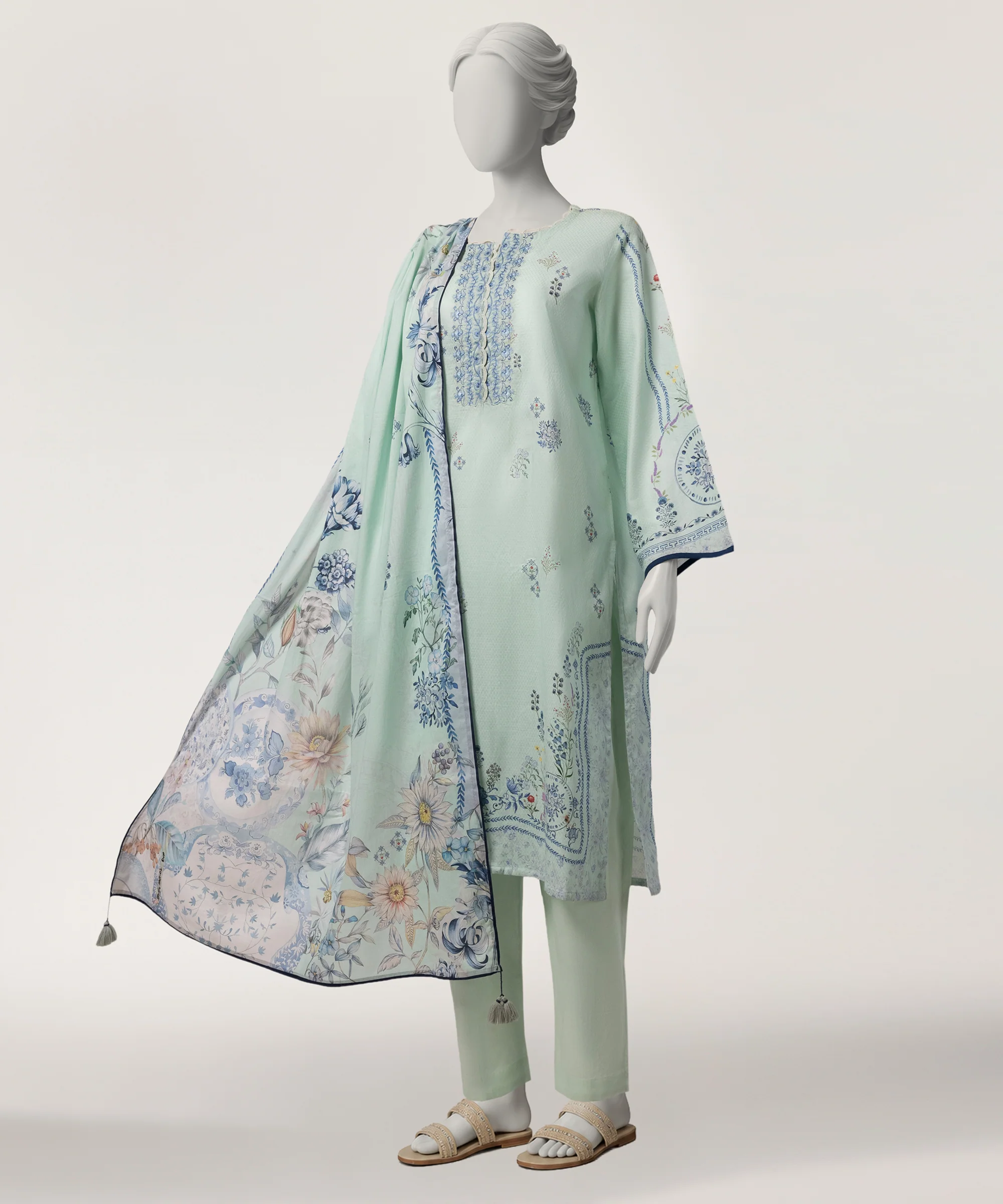 SEA GREEN DOBBY 3PC STITCHED | JLS-S-26-674/S SPRIGLE MUSE-02 - Image 6