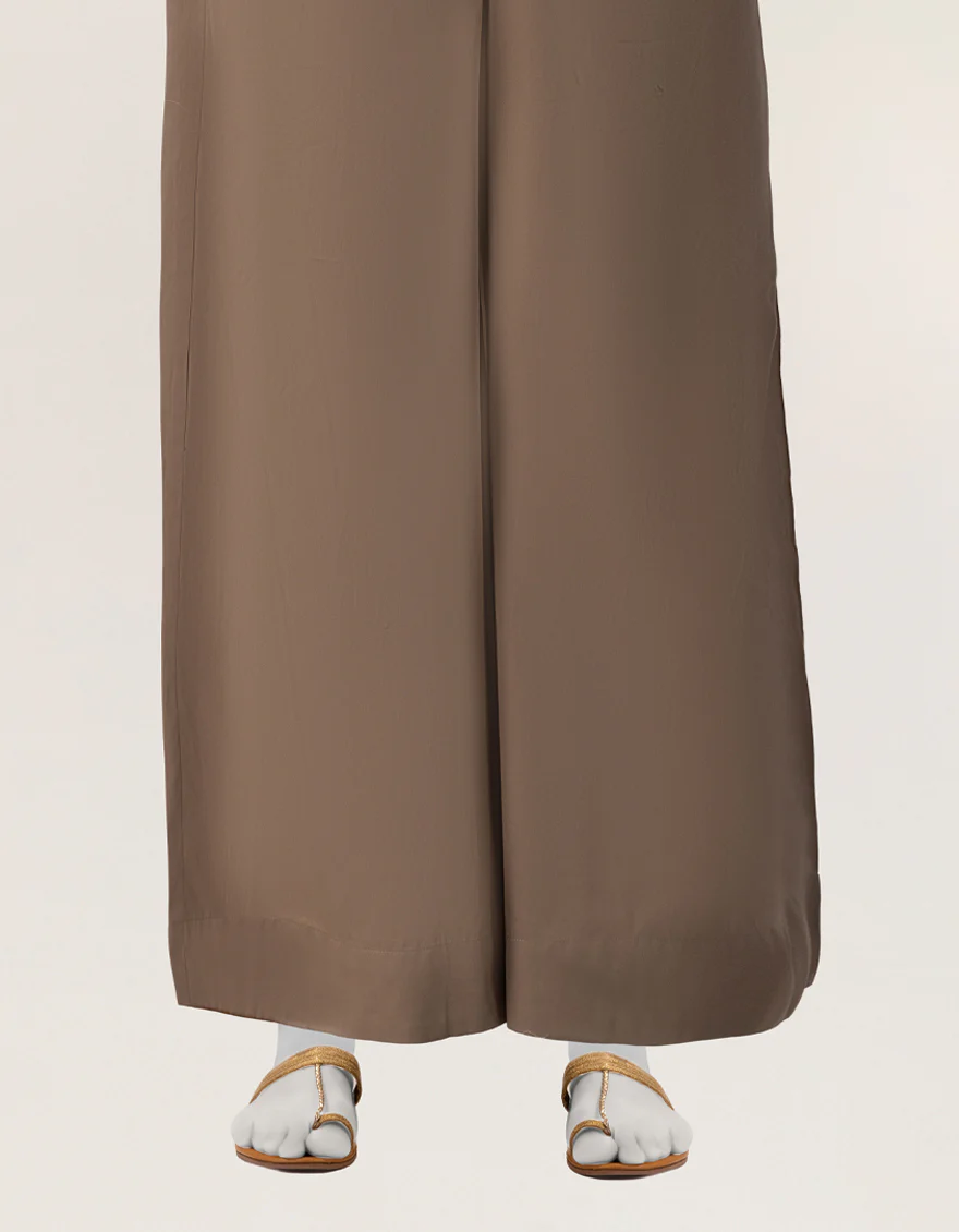 BROWN VISCOSE TROUSERS | JLT-26-8113-A FB/VISCOSE FLARED-01