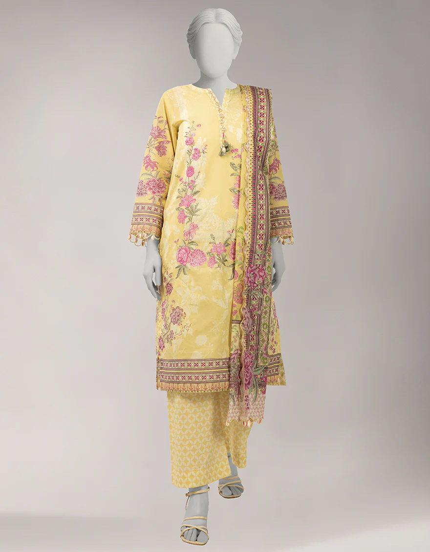 MULTICOLOR LAWN 3PC UNSTITCHED | JLU-S-26-3986 BOTANICAL-8 - Image 4