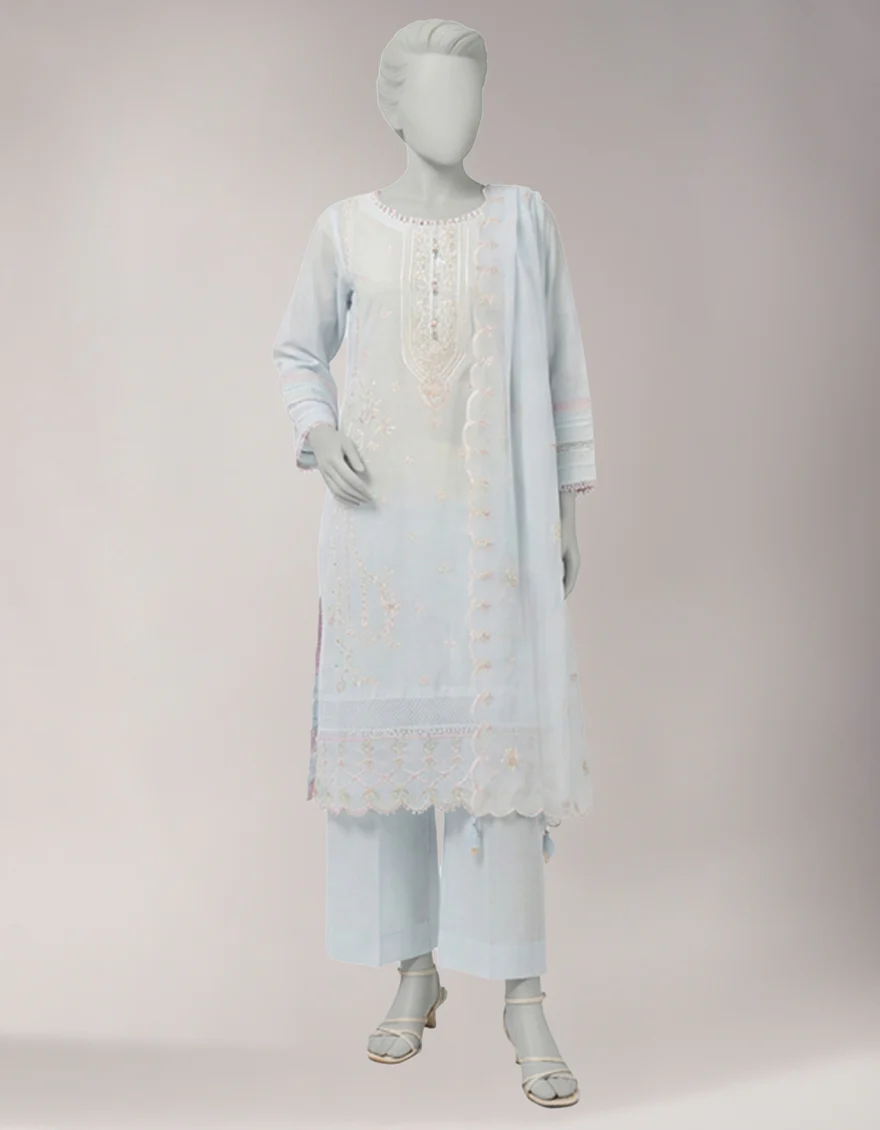 BLUE LAWN 3PC UNSTITCHED | JLU-S-26-4041 SCHIFFLIE-3