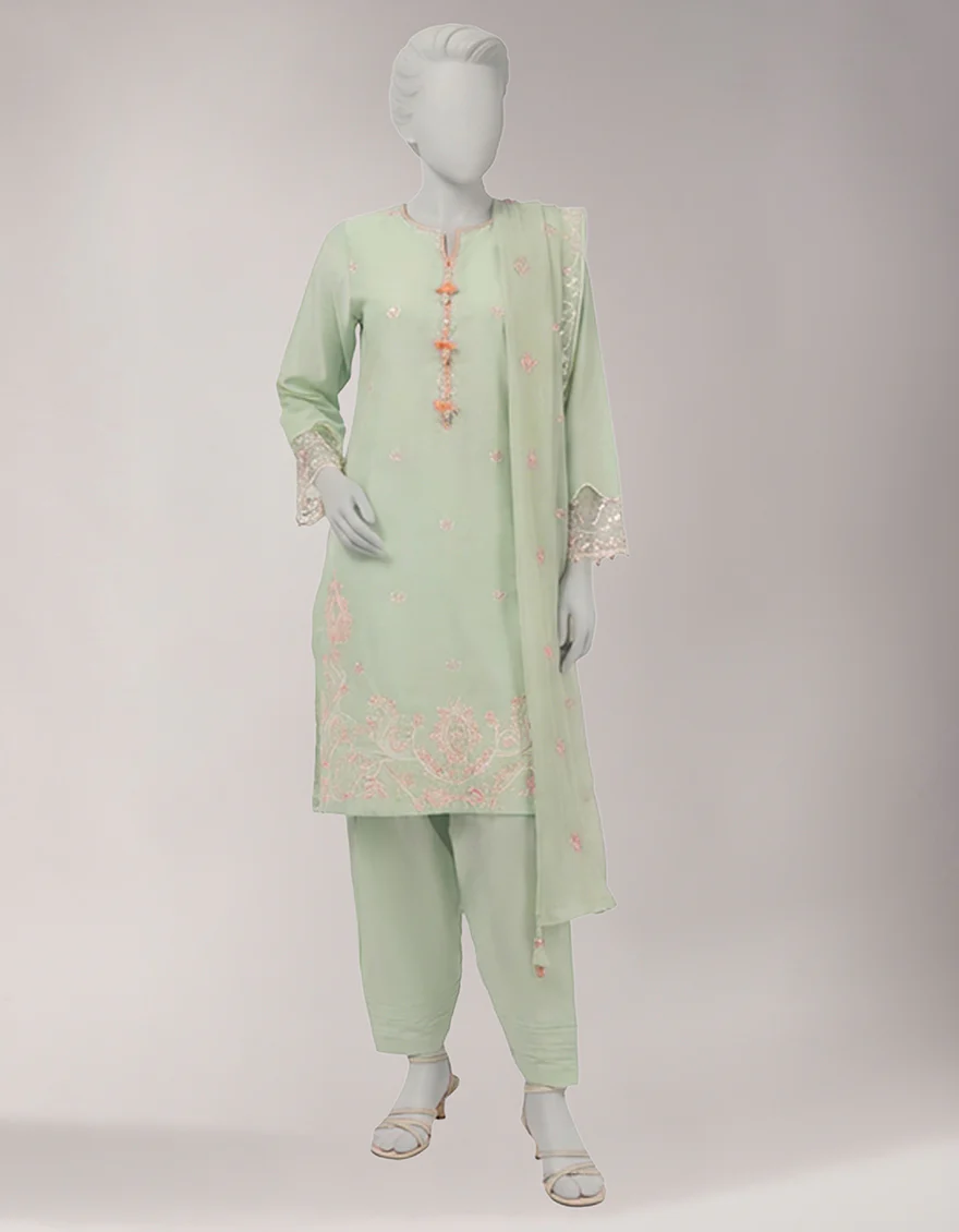 GREEN LAWN 3PC UNSTITCHED | JLU-S-26-4042 SCHIFFLI-4