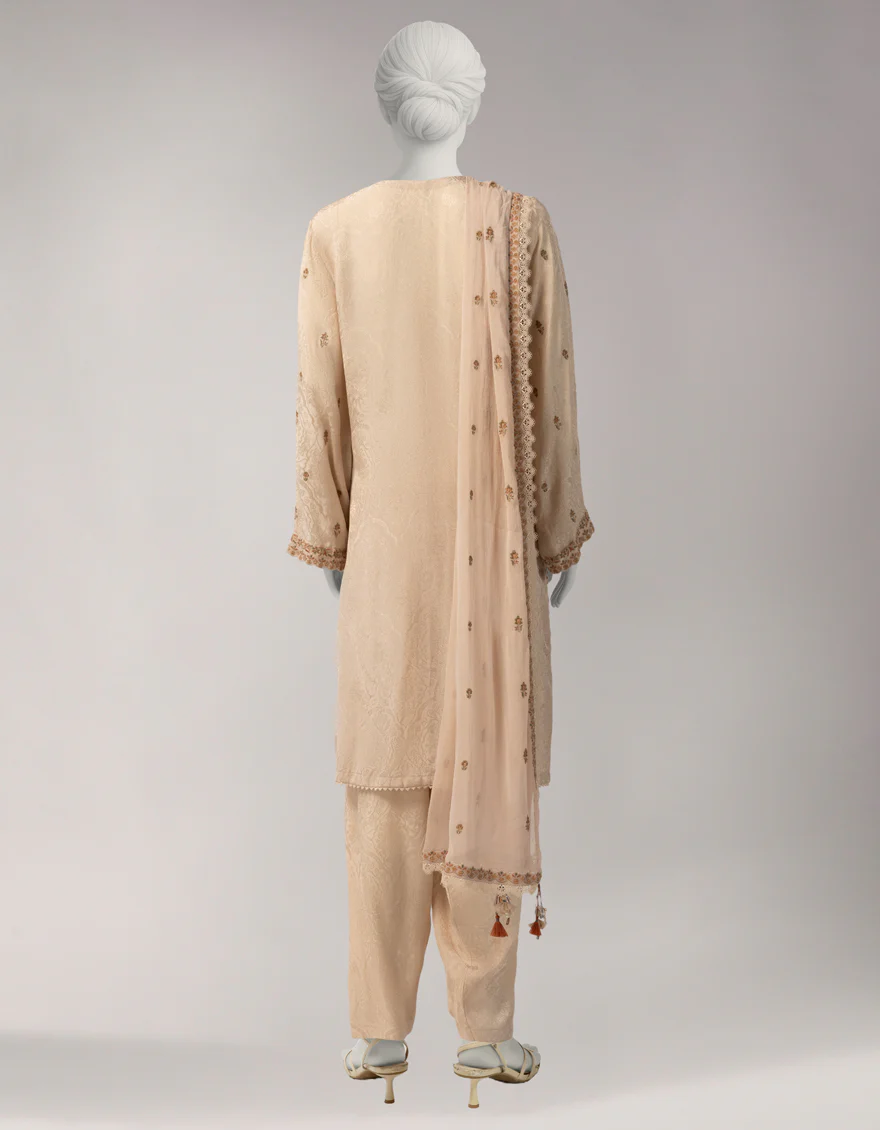 BEIGE JACQUARD 3PC UNSTITCHED | JLU-S-26-4070 ETHNIC KASHMIRI-4 - Image 2