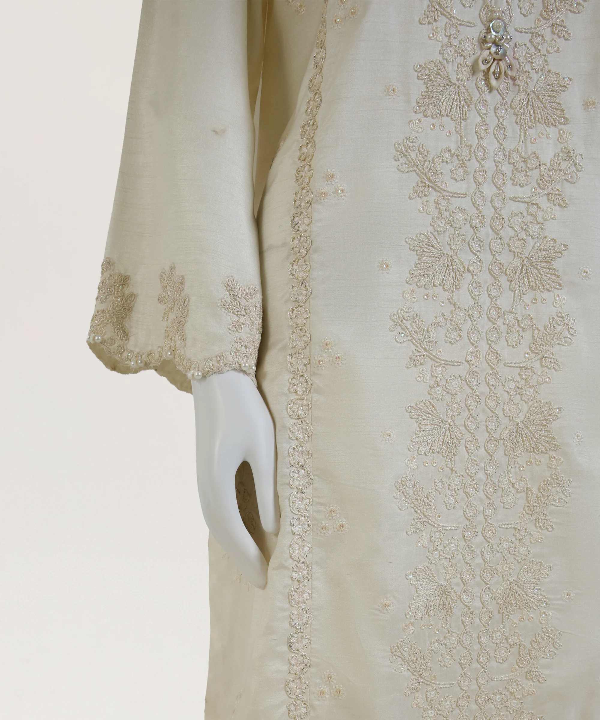 WHITE RAW SILK 3PC STITCHED | JPS-S-IEX-26-3903 RAYA-3 - Image 4