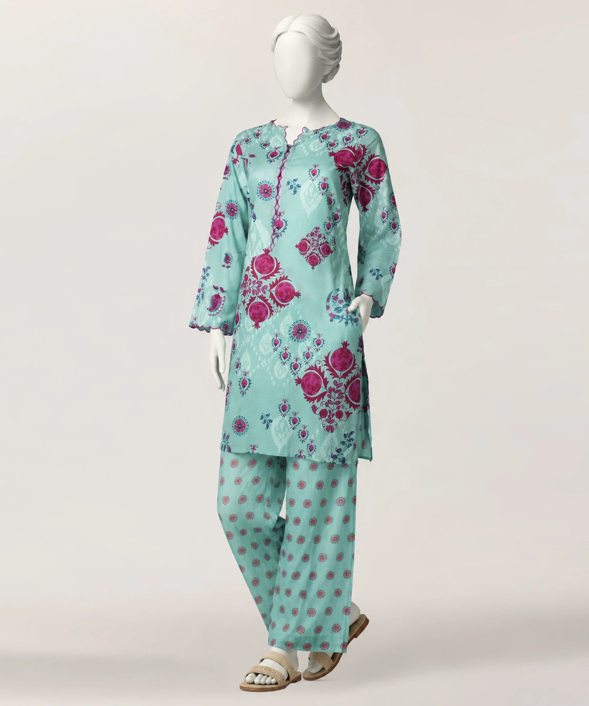 GREEN LAWN KURTI | JSS-S-26-668 FB/UZBEK-03