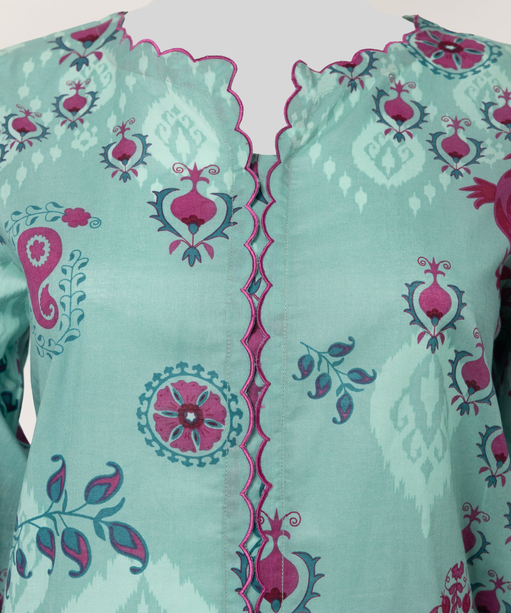 GREEN LAWN KURTI | JSS-S-26-668 FB/UZBEK-03 - Image 3