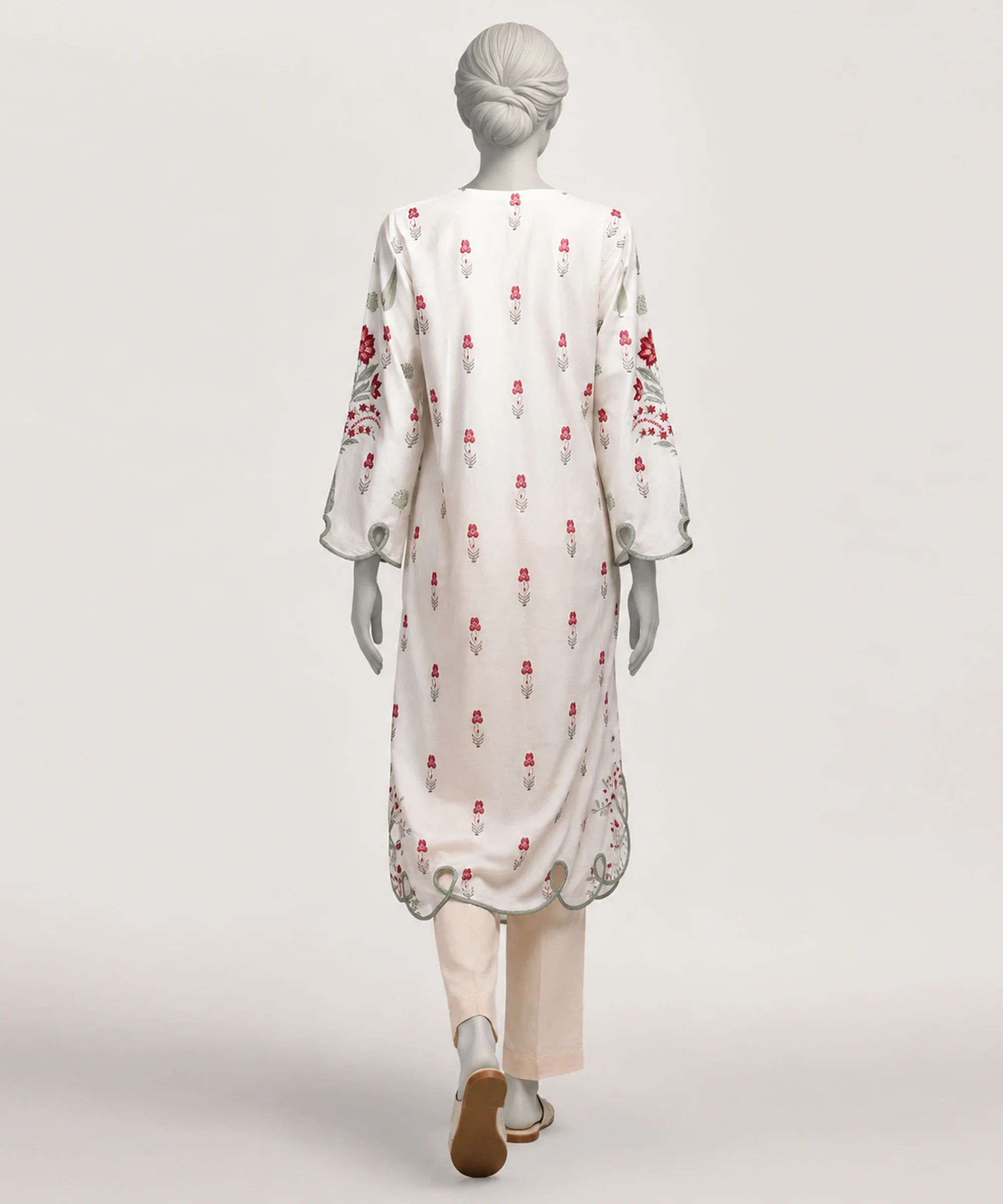 WHITE LAWN KURTI | JSS-S-26-675 FB/BLOCK-8-675 - Image 2