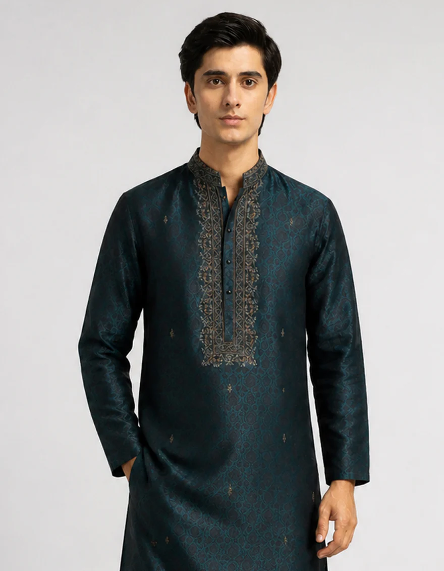 BOTTLE GREEN SPECIAL KURTA | JTK-SP-A-50331/S25/JJ10001-FL - Image 2