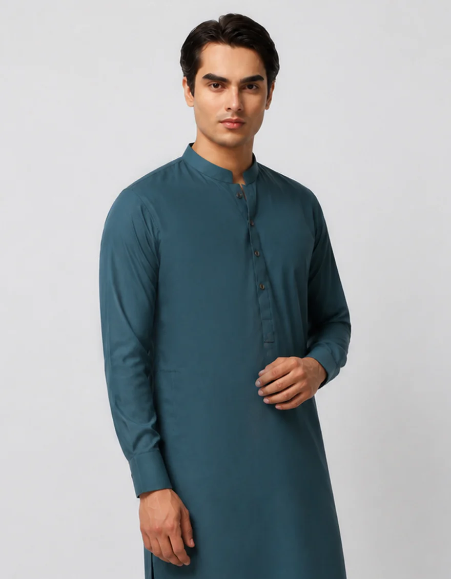 TEAL KURTA TROUSERS | JTKP-A-50513/S26/JJ10614-PN - Image 2