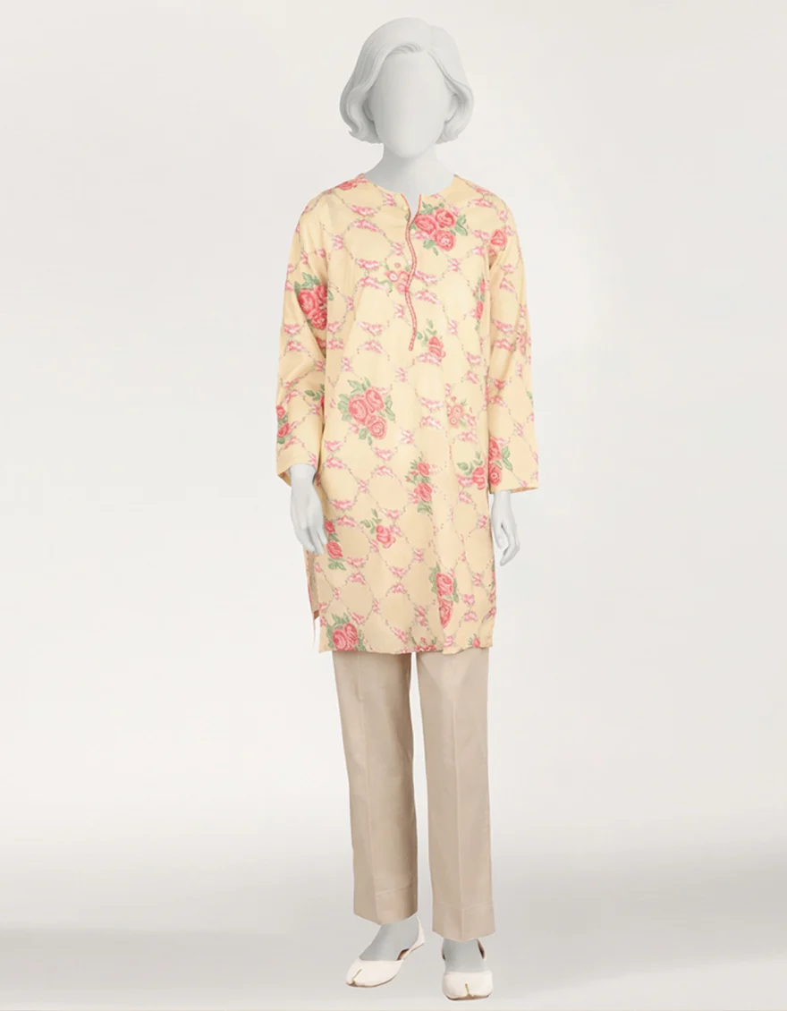 CREAM LAWN KURTI | JYGK-S-JTS-26-4151 FB/PLAYFULL PRINT-3 - Image 4